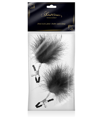 Stipaljke za bradavice sa perjem-crne